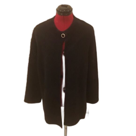 Alfred Dunner Jacket Women's Size Small Black Soft Feather Yarn Lightweight NWT - Picture 7 of 10